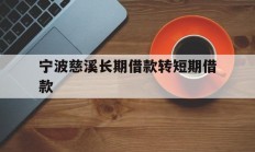 宁波慈溪长期借款转短期借款
