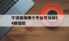 宁波镇海哪个平台可以分24期借款