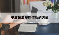 宁波镇海短期借款的方式