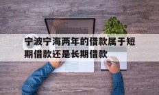 宁波宁海两年的借款属于短期借款还是长期借款