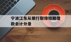 宁波江东从银行取得短期借款会计分录