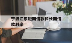 宁波江东短期借款和长期借款利率