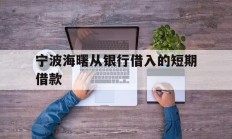 宁波海曙从银行借入的短期借款