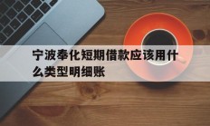 宁波奉化短期借款应该用什么类型明细账