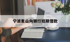 宁波象山向银行短期借款