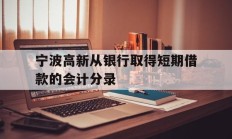 宁波高新从银行取得短期借款的会计分录