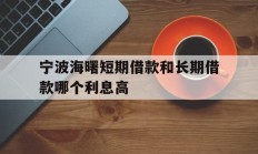 宁波海曙短期借款和长期借款哪个利息高