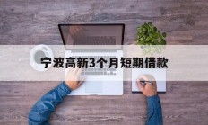 宁波高新3个月短期借款