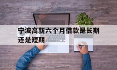 宁波高新六个月借款是长期还是短期