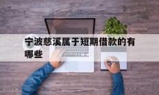 宁波慈溪属于短期借款的有哪些