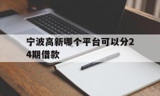 宁波高新哪个平台可以分24期借款