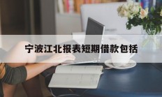 宁波江北报表短期借款包括