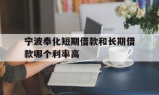 宁波奉化短期借款和长期借款哪个利率高