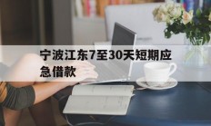 宁波江东7至30天短期应急借款