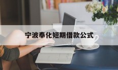 宁波奉化短期借款公式