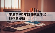 宁波宁海1年期借款属于长期还是短期