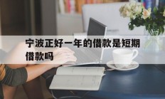 宁波正好一年的借款是短期借款吗