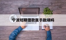 宁波短期借款属于款项吗
