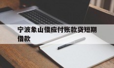 宁波象山借应付账款贷短期借款
