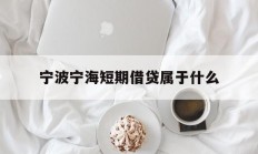 宁波宁海短期借贷属于什么