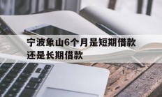 宁波象山6个月是短期借款还是长期借款