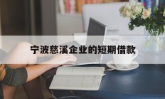 宁波慈溪企业的短期借款