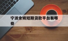 宁波余姚短期贷款平台有哪些