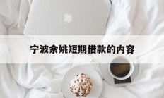 宁波余姚短期借款的内容