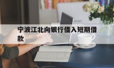 宁波江北向银行借入短期借款