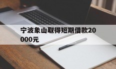 宁波象山取得短期借款20000元
