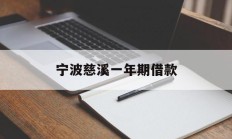 宁波慈溪一年期借款