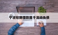 宁波短期借款属于流动负债