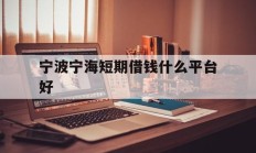 宁波宁海短期借钱什么平台好