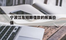 宁波江东短期借款的账面价值