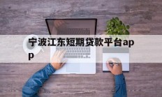 宁波江东短期贷款平台app