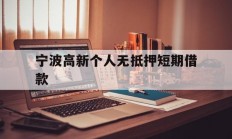 宁波高新个人无抵押短期借款