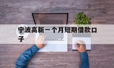 宁波高新一个月短期借款口子