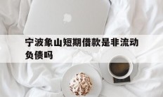宁波象山短期借款是非流动负债吗