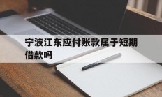 宁波江东应付账款属于短期借款吗