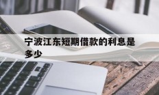 宁波江东短期借款的利息是多少