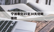 宁波奉化15至30天短期借款