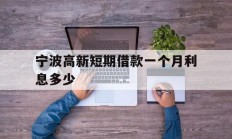 宁波高新短期借款一个月利息多少