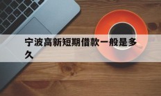 宁波高新短期借款一般是多久
