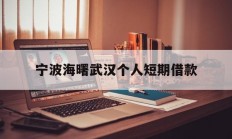 宁波海曙武汉个人短期借款