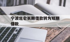 宁波北仑长期借款转为短期借款