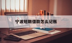 宁波短期借款怎么记账