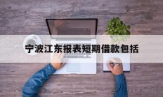 宁波江东报表短期借款包括