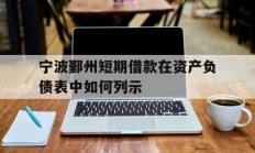 宁波鄞州短期借款在资产负债表中如何列示