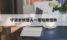 宁波余姚借入一笔短期借款