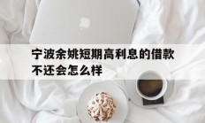 宁波余姚短期高利息的借款不还会怎么样